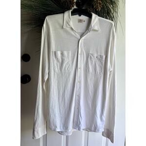 Men’s Faherty Sunwashed Button Up 2 Chest Pockets Relaxed Knit Shirt